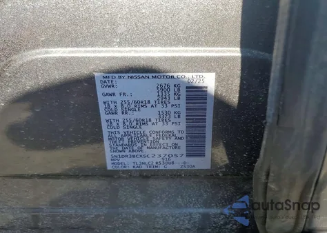 2025 Nissan Pathfinder Sv from USA, damaged, VIN 5N1DR3BCXSC237057